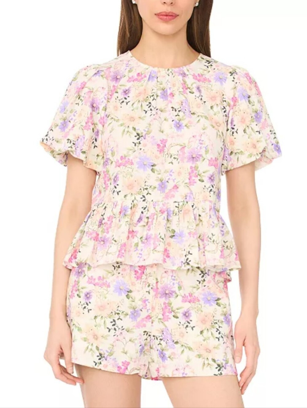 NWT Linen Floral Matching Set